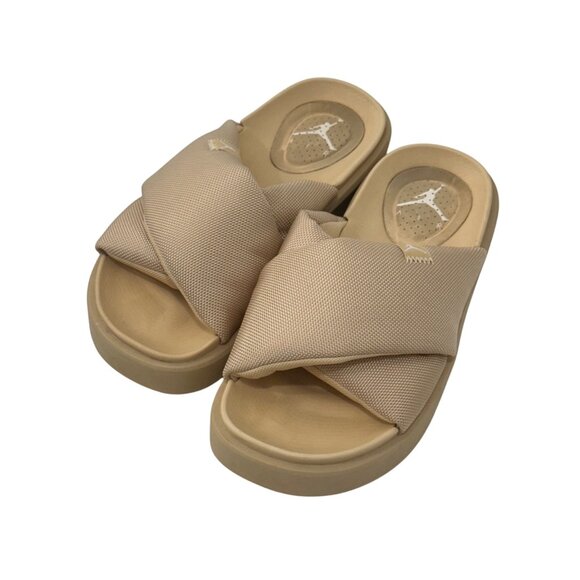 Womens Air Jordan Sophia Slide Sandals Sesame/White Size 7 Platform Slippers - Picture 1 of 13